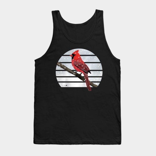 Cardinal Winter Snow Bird Watching Birding Ornithologist Gift Tank Top by jzbirds